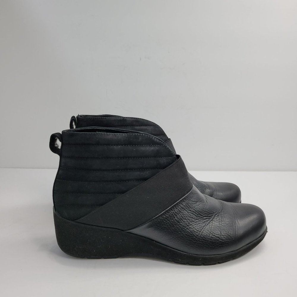 Aetrex Adele Women's Black Leather Ankle Boots US Size 9 EU 40